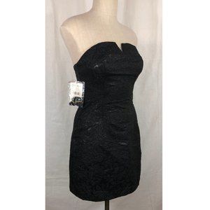 Free People Showstopper Dress Black Strapless Sz 4